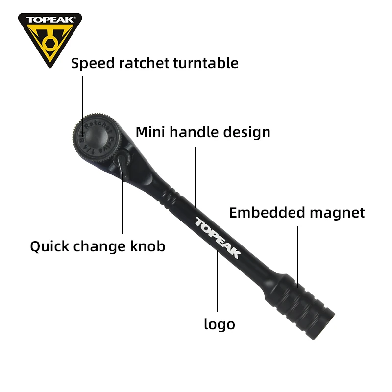 Topeak TT2629/TT2630 Ratchet Wrench Tool Bike Repair Tool Ultra-lightweight CNC Machined Aluminum Magnetic Bit Holder No Bit