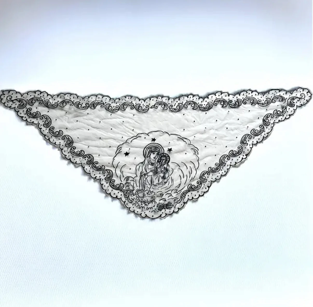 

white tulle scarf for women wedding evening dress Middle Eastern veil matched with decorative shawl Tulle scarf Church praye