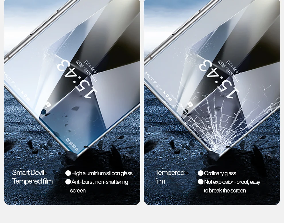 SmartDevil Tempered Glass for Samsung S26 Ultra S25 Ultra S24 Screen Protector Full Cover Anti-fingerprint HD Tempered Film