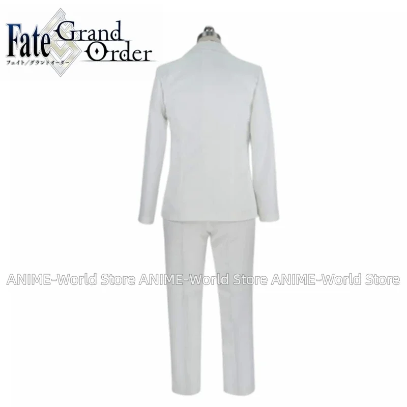 Game FGO Fate Grand Order Archer Gilgamesh Kiss Your Hand White Suits Wig Uniform Cosplay Costume