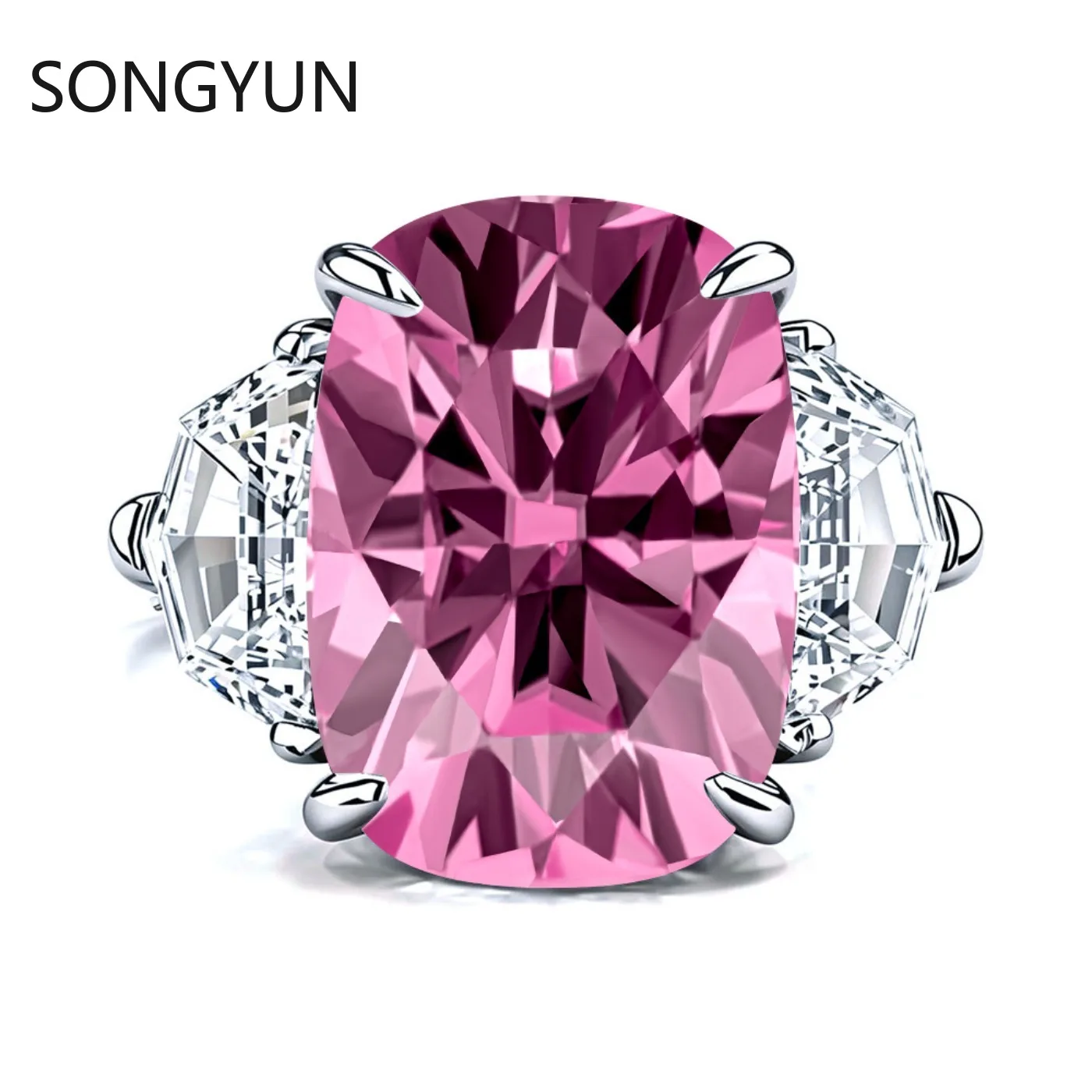 SongYun Luxury Jewelry 925 Sterling Silver Ring Band D Color Real Moissanite Diamond Rings For Women Wedding Party Fine Jewelry