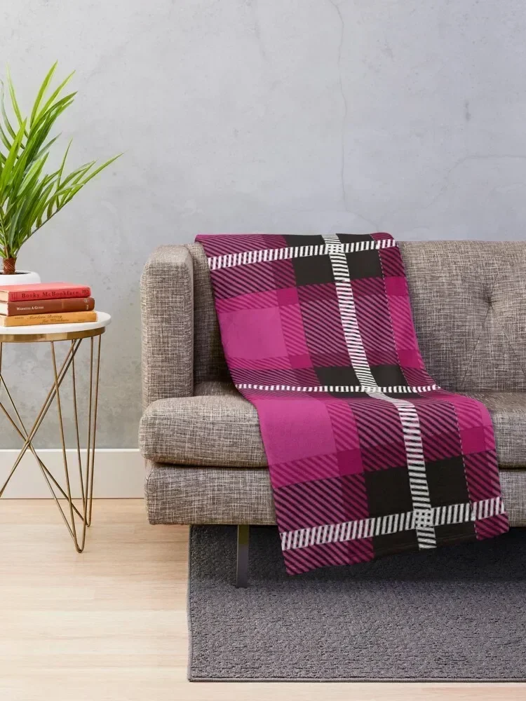 Magenta Plaid Throw Blanket Bed linens Blankets For Baby Blankets