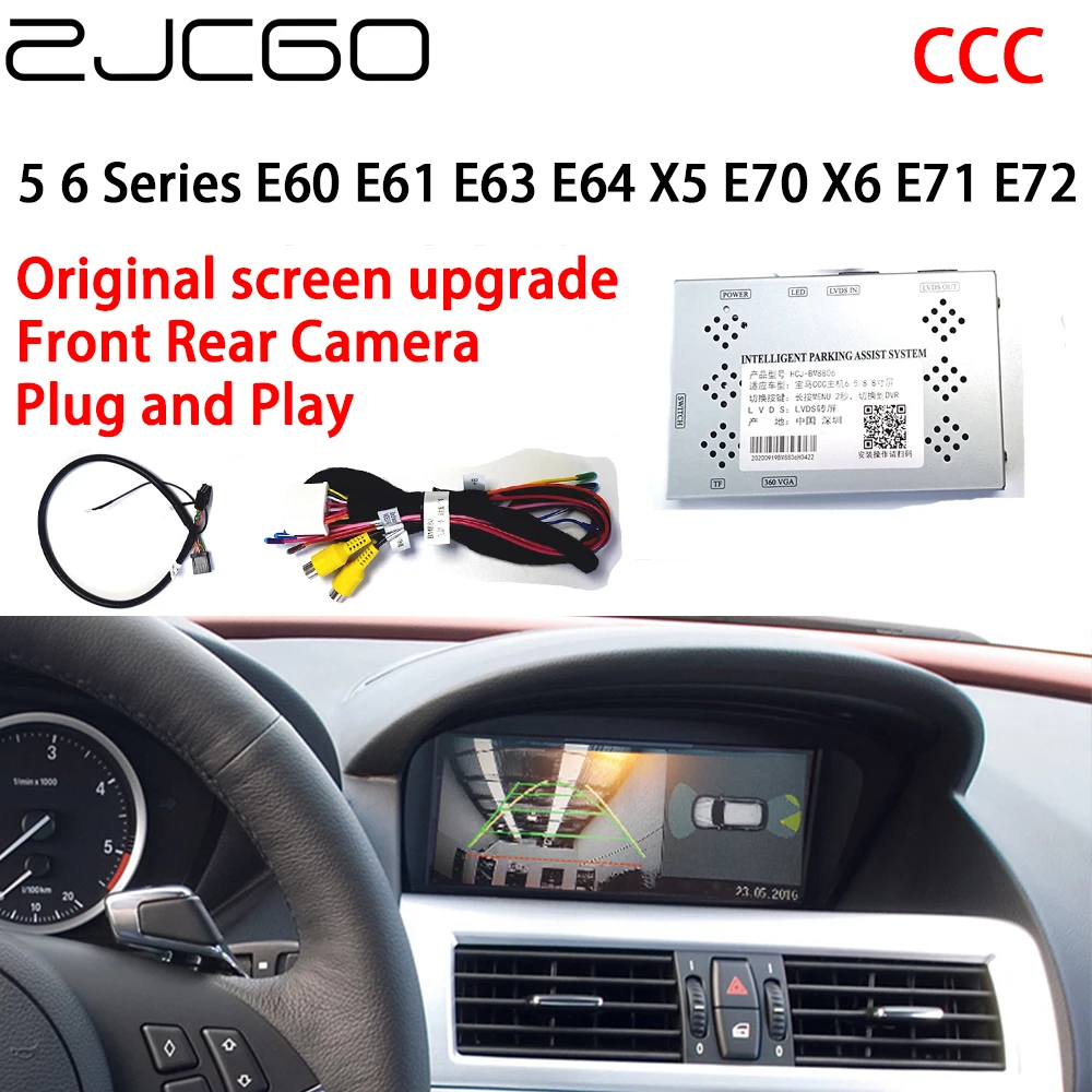 

ZJCGO Rear Front Reverse Camera Digital Decoder Box Interface Adapter CCC For BMW 5 6 Series E60 E61 E63 E64 X5 E70 X6 E71 E72