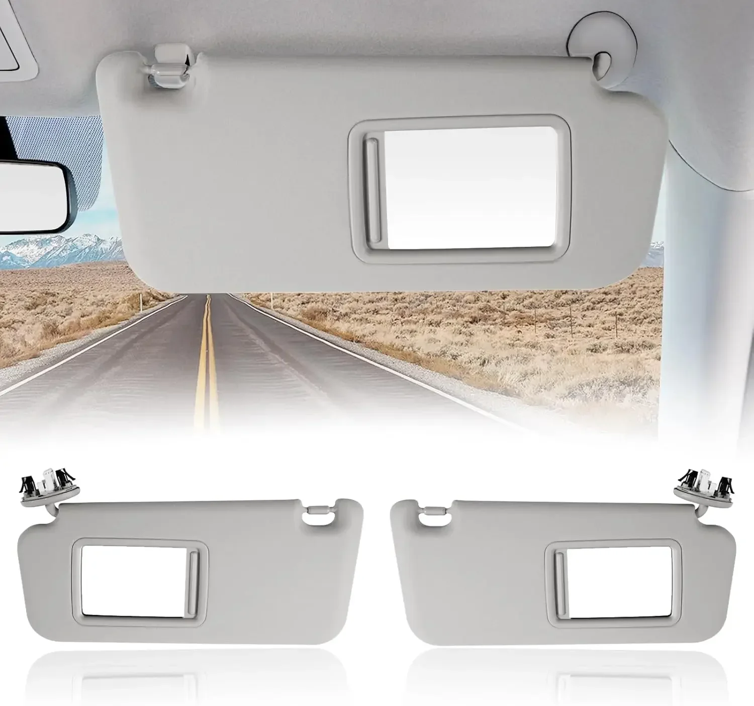 For Toyota RAV4 2006-2013, Part Numbers 74320-42501-B2 and 74320-42501-A1 Left and Right Sun Visor Shade Block