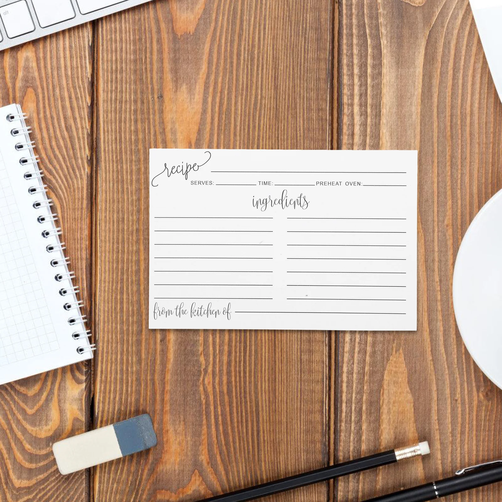 50 carte ricette vuote scrivibili su entrambi i lati, design minimalista, organizer da cucina per chef, cucine domestiche, ricette