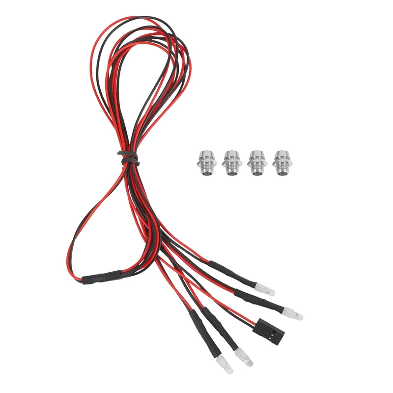 4 LED Light Kit 2 White 2 Red 3Mm Headlights For 1/24 RC Crawler Car Axial SCX24 90081 AXI00002 Upgrade Parts