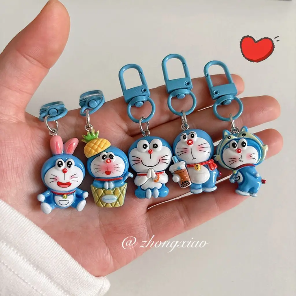 Doraemon Dingdang Cat Keychain Cartoon Key Ring for Students' Backpacks, Cute Bag Charm, Girl’s Accessory, Bestie Gift