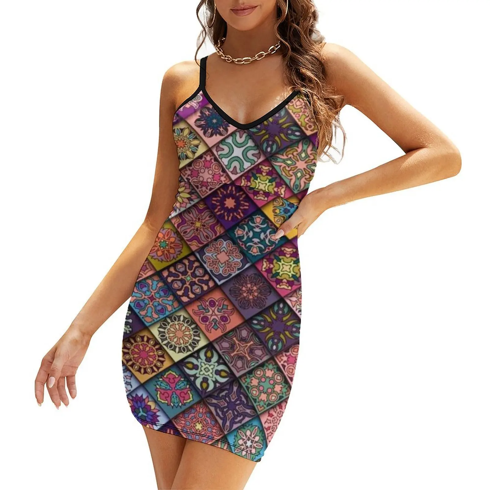 

Seamless pattern Sling Dress summer women's suit Woman dresses luxury dress