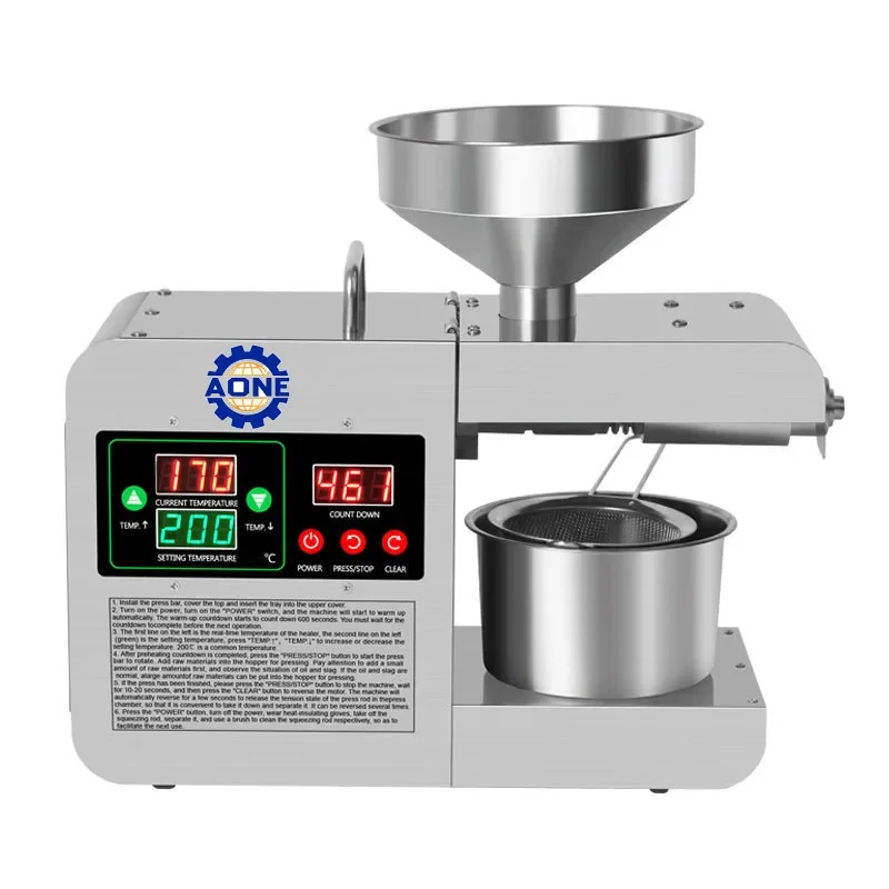 Full Automatic Mini Small Household Home Use Oil Extraction Making Edible Olive Oil Press Machine