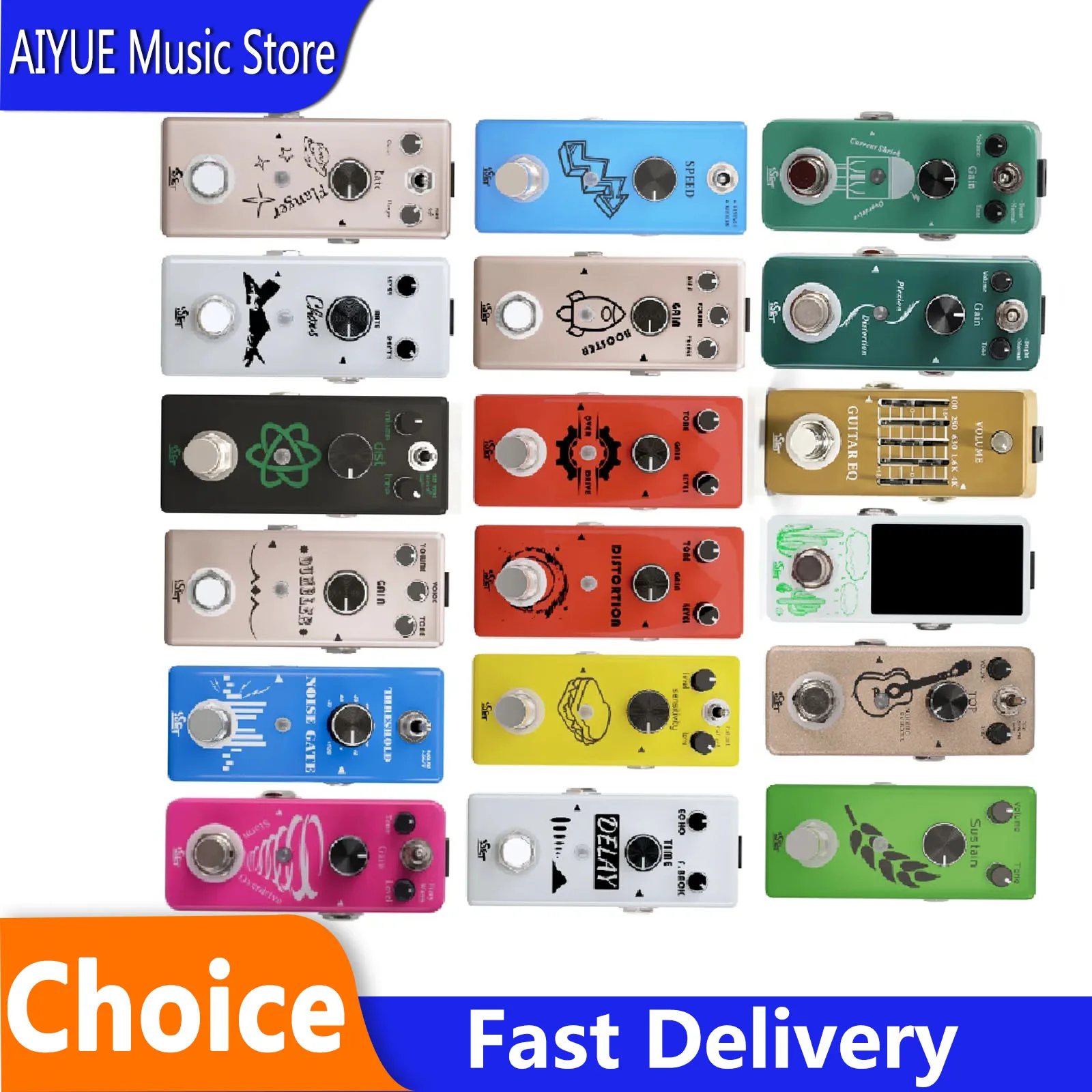 

ISET Electric Guitar Effects Pedal True Bypass Compressor/Fuzz/Overdrive/Distortion/Flanger/Booster Effect Guitar Accessories