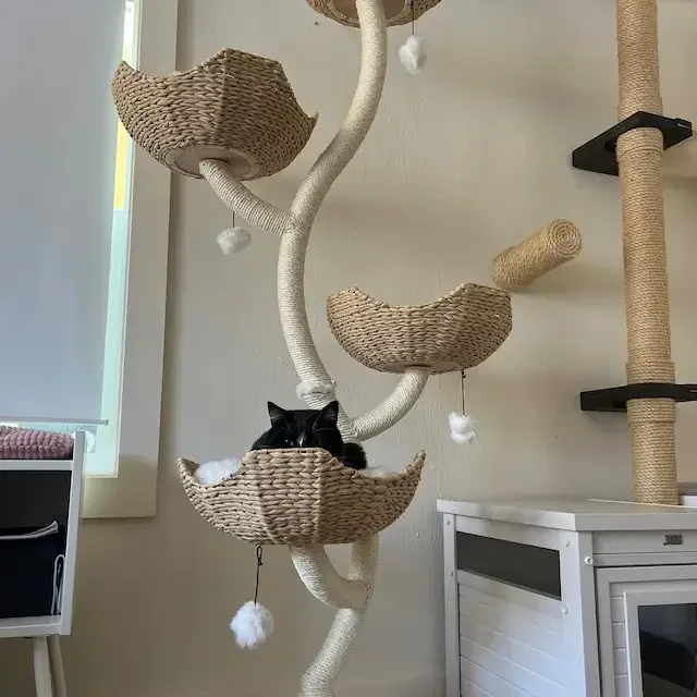 Wooden modern luxury cat trees & scratcher cat tree tower modern Pet Climbing Tree house for large cats