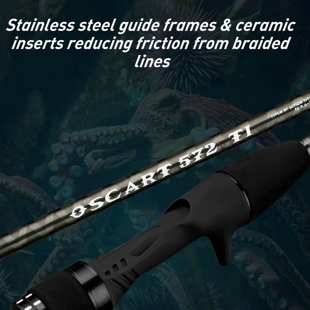 Johncoo canna da pesca per Casting Jigging Rod 1.7m M ML Jigging Rod potente punta in titanio coda di gomma Octopus Boat Rod