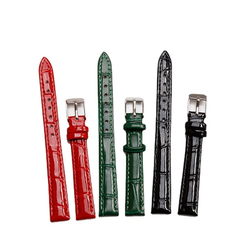 *high quality* Leather Watch strap 10mm 12mm 14mm 16mm 18mm 20mm bright Watch Band For Women watch strap shining