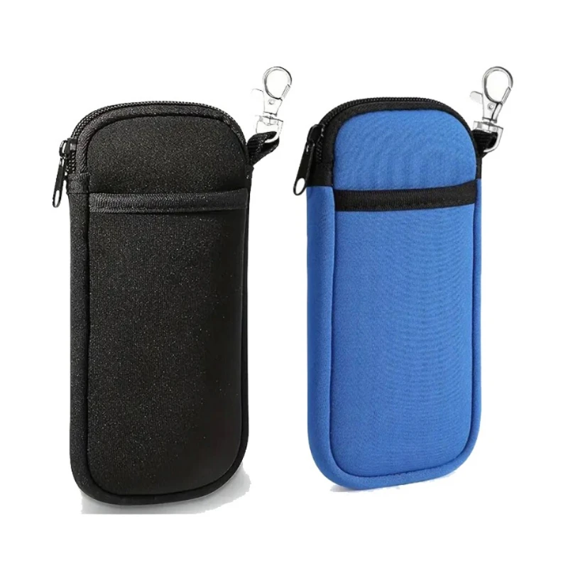 Premium Neoprene Outdoor Eyeglass Phone Pouch Zipper Closure Anti-Fall Portable Handheld Phone Storage Bag For Women Men