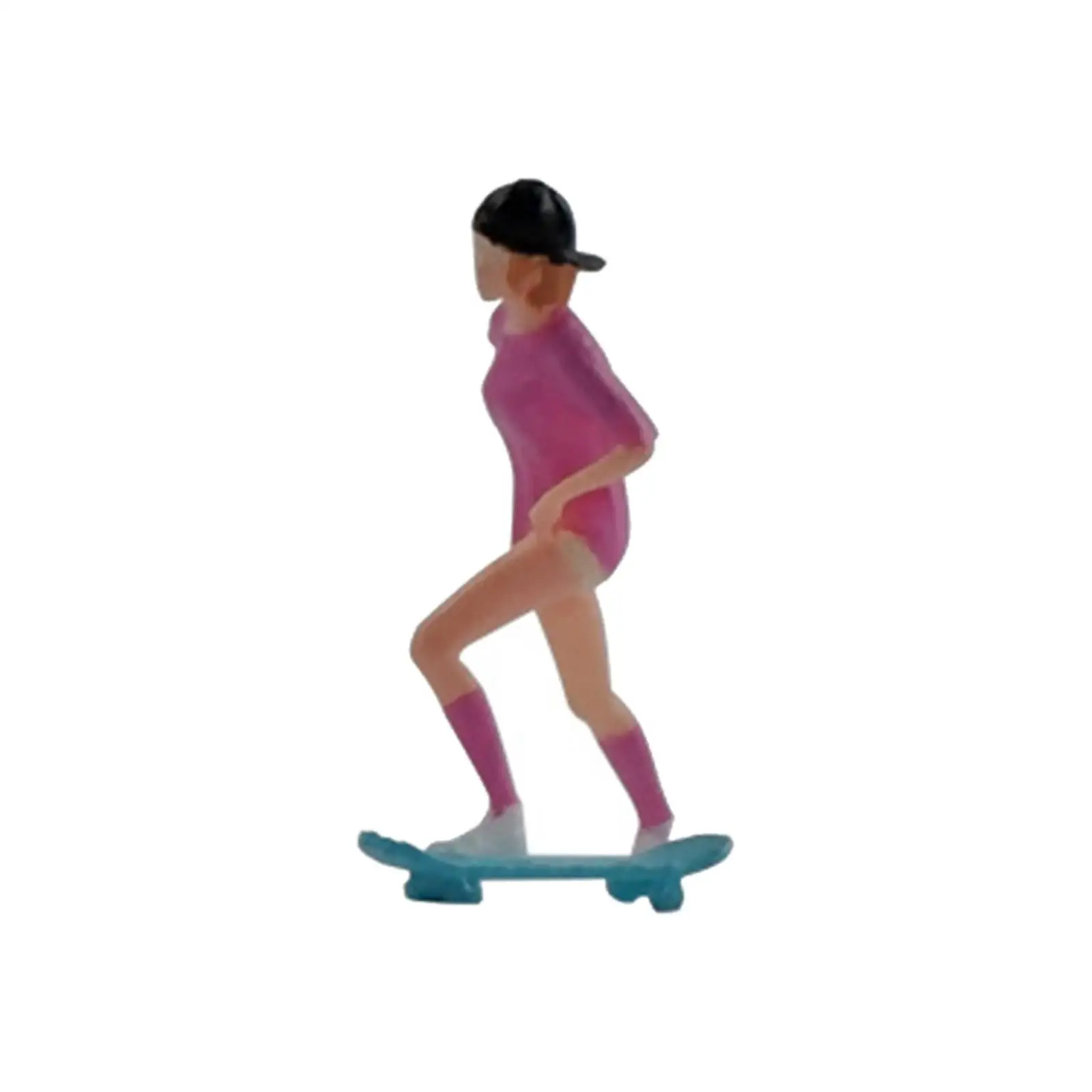 Figura do skate da menina, 1:64, modelo miniatura