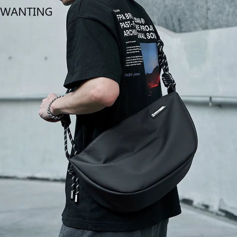 

Japanese Sling Bag for Men, Waterproof Lightweight Crossbody Bag, Sports Travel Shoulder Bag Fit 12.9 Inch IPad