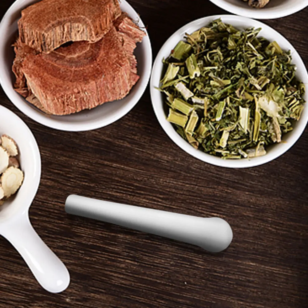 

2Pcs Food Grinding Rod Ceramic Pestle Multi-Use Manual Garlic Masher Kitchen Grinding Tool Medicine Crusher Pestle