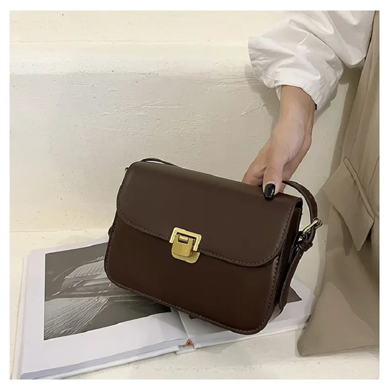 Luxury Designer New Womenโs PU Leather Shoulder Bag Trend Brand Small Square Bags Handbag Fashion Messenger Bags Underarm Bag