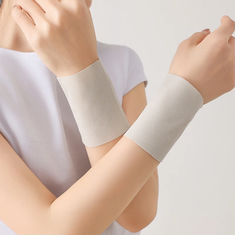 Unisex Thin Ice Silk Wrist & Arm Guards, Summer Fake Sleeves, Soft Warm Cover for Air-Conditioned Rooms