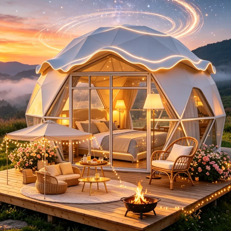 Customized Dome Starry Tent Outdoor Camping Waterproof PVC Spacious Interior Panoramic View Portable Foldable Glamping