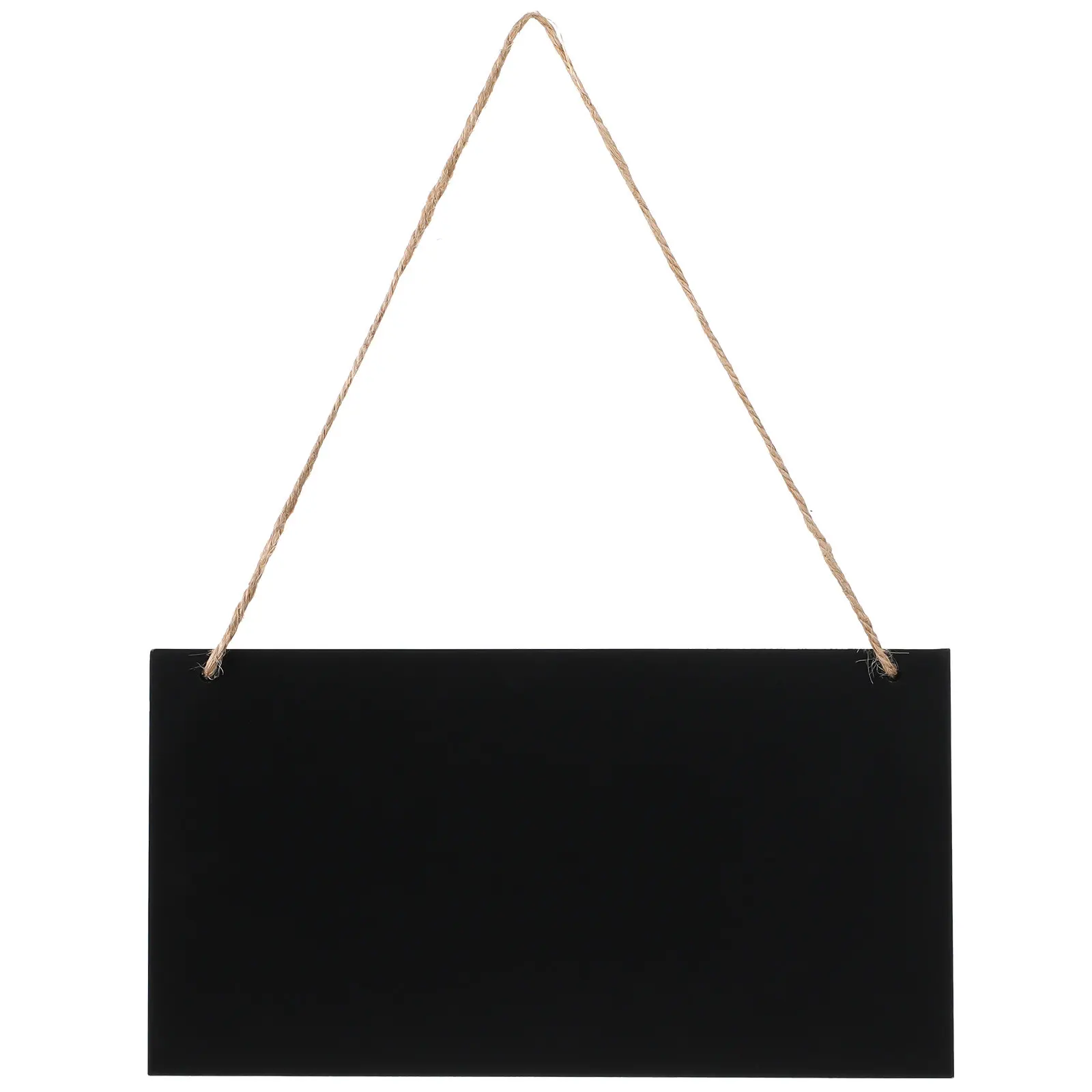 Mini Erasable Chalkboard Set – Black MDF Message Board 26x14cm with Hemp Rope, for Home Office Cafe Decor