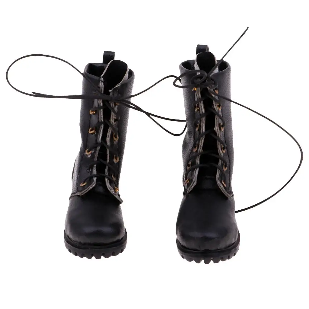 Sapatos de botas longas em escala 1/6 para figura de ação de 12 polegadas e mulheres