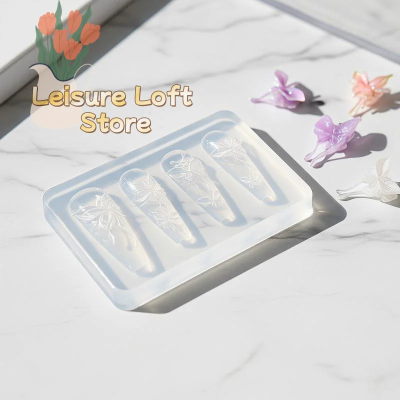 Butterfly Nail Art Silicone Mold 1Pcs 3D Soft Mould for Custom Gel Nail Charms DIY Home Manicure Beginner