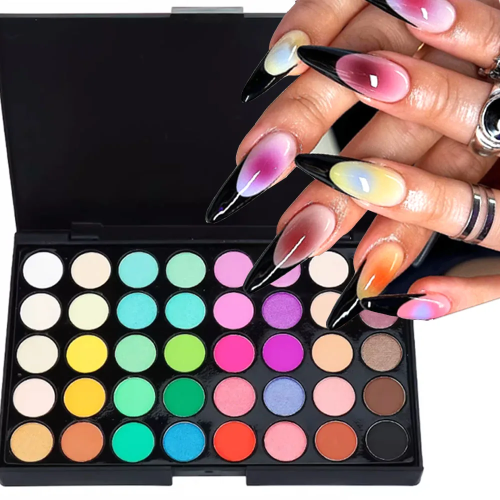 40 グリッド粘土フィギュアメイクアップカラフルなソリッドパウダーグラデーションスマッジアイシャドウパレット蛍光 DIY メイクアップ化粧品顔料