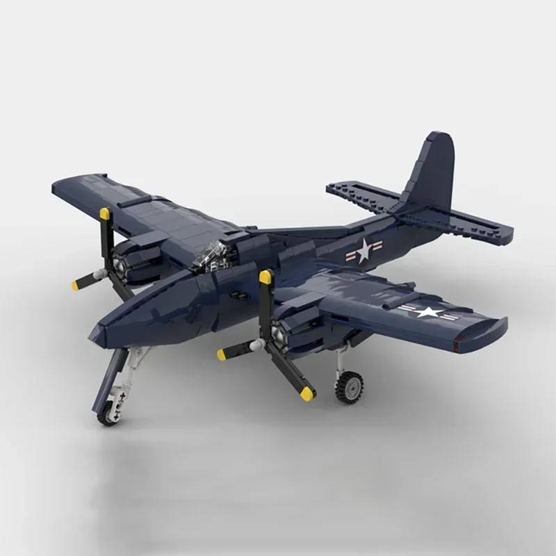 Moc Building Blocks ทหาร Series1:35 Scale F7F-3 Tigercat รุ่นเทคโนโลยีเครื่องบินอิฐ DIY Assembly Fighter ของเล่น