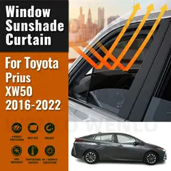 For Toyota Prius XW50 2016-2022 Side Window Sun Shade Visor Magnetic Car Sunshade Front Rear Windshield Frame Curtains Shield