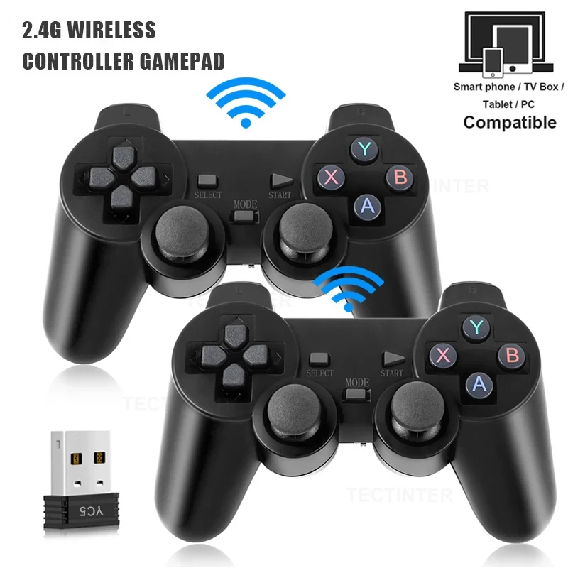 2 PCS 2.4Ghz Wireless Gamepad No Delay Game Controller USB Joystick For PC Android TV controle for PC BOX GAME BOX