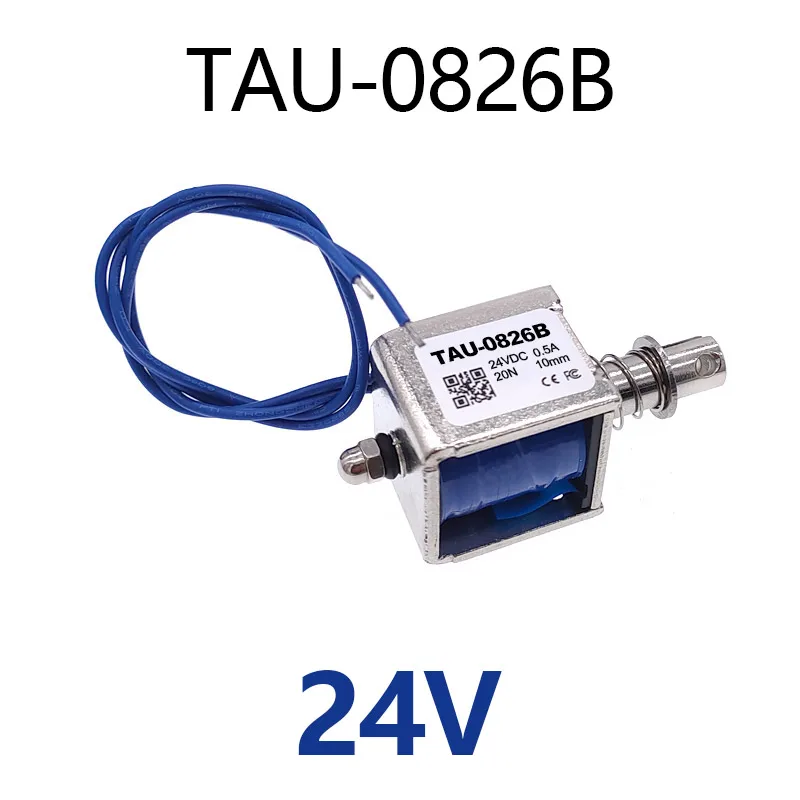 TAU-0826B 20N Lineaire Elektrische Magneet Frame Solenoid Elektromagneet Pull Push Slag 10Mm Dc 6V 12V 24V 0826