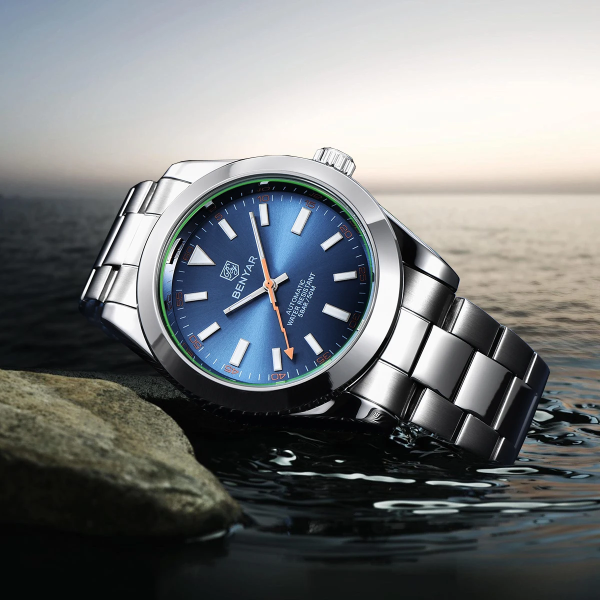 

Новые механические мужские часы BENYAR: роскошные автоматические наручные часы для бизнеса и спорта, водонепроницаемые, светящиеся, для мужчин, подарок 2026