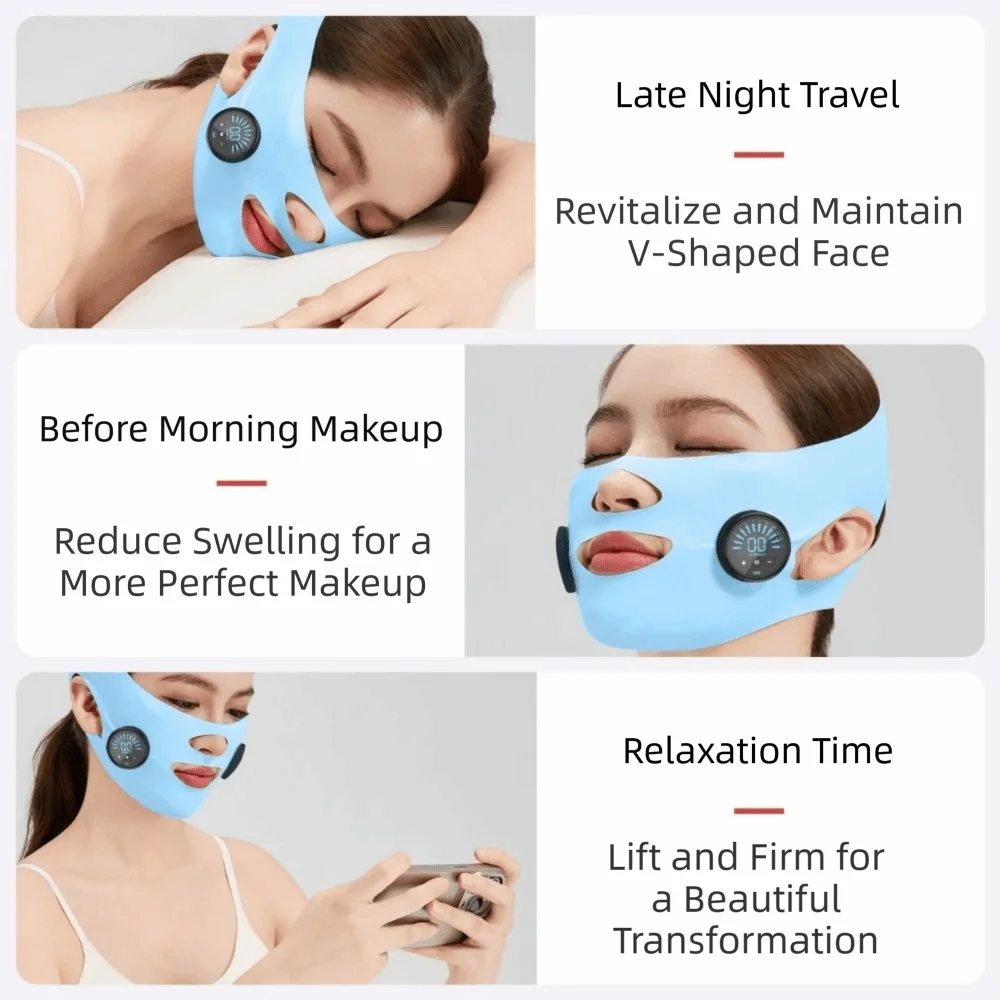 Thin Face V Face Lifting Bandage EMS Microcurrent Firming Facial Face Slimming Bandage Smart Pulse Skin Tightening