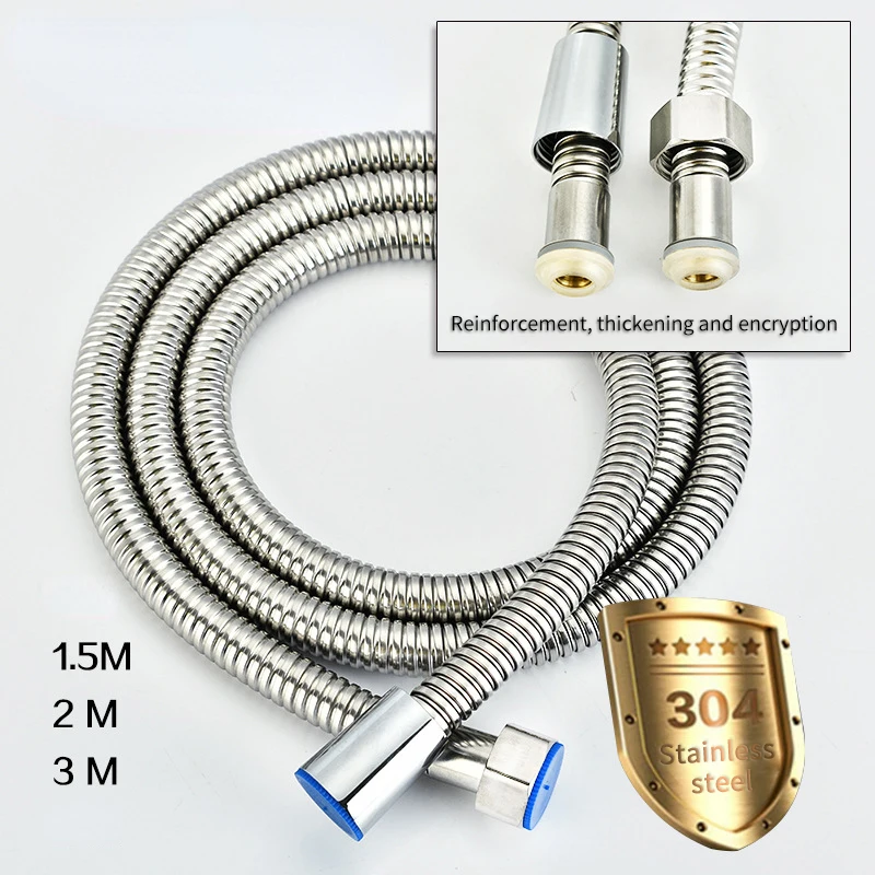 

Stainless Steel Shower Hose Long Bathroom Shower Water Hose Extension Plumbing Pipe Showerhead Tube Bathroom Accessorie