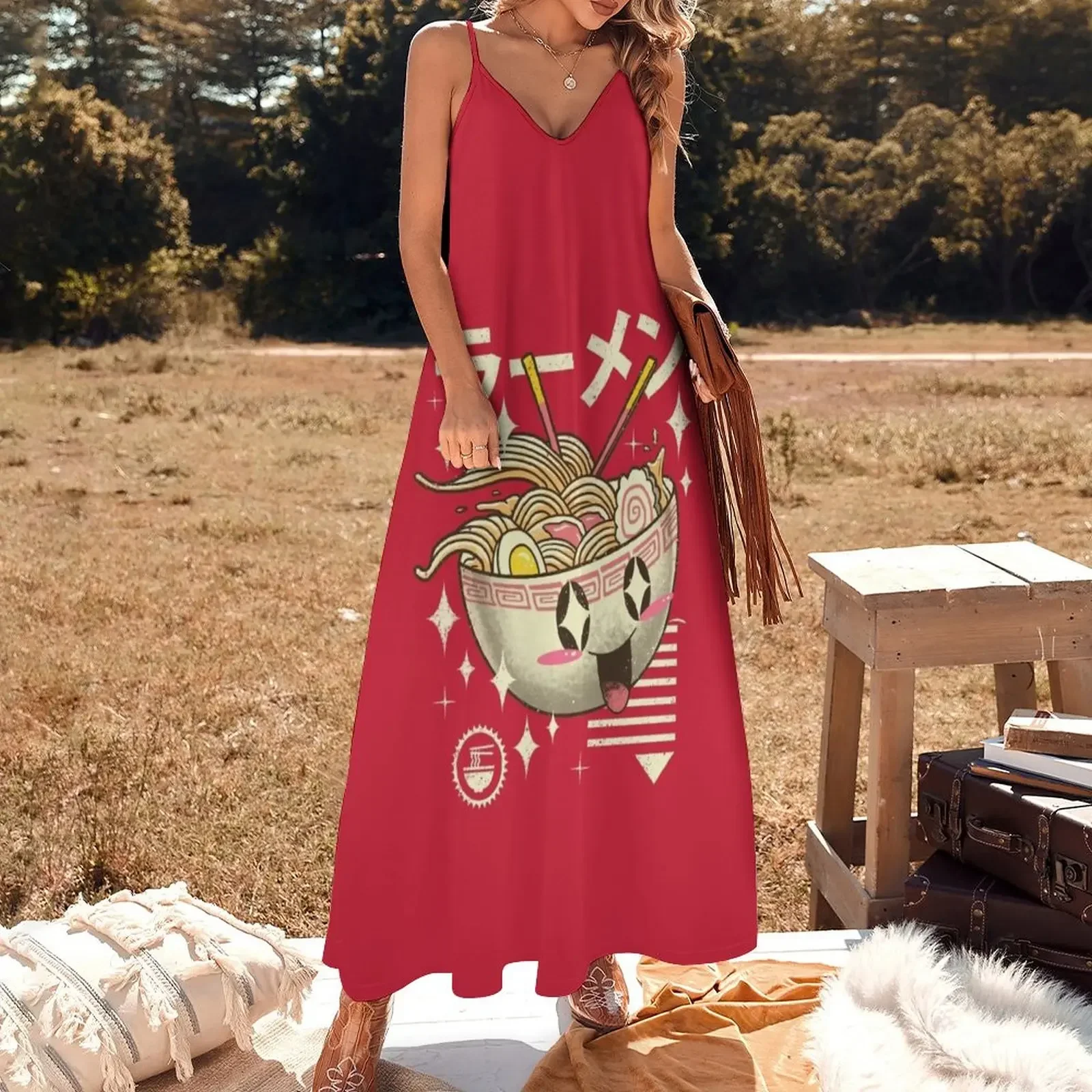 Kawaii Ramen Sleeveless Dress Dress vintage women dress women's evening 2024