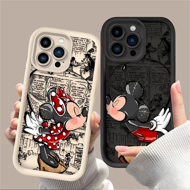 Disney Mickey Minnie Silicone Phone Case For iPhone 15 Case iPhone 14 13 12 11 Pro Max X XS XR 7 8 Plus SE 2020 Soft Back Cover