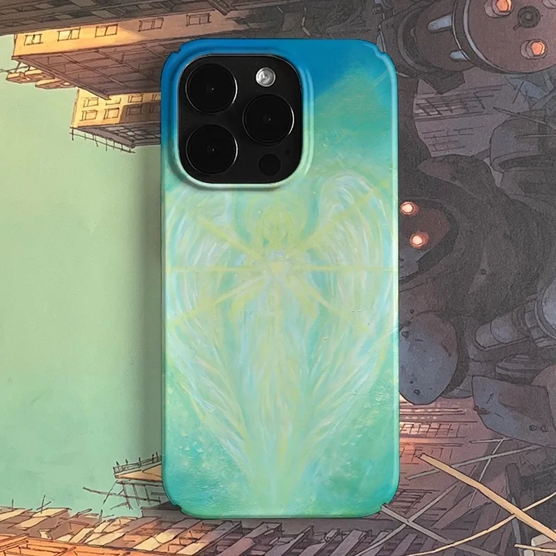 

Green Saint Angel Cartoon Art Phone Case for IPHONE 17 Air 16E 15 PROMAX 14 Plus 13 12 MINI 11 PRO 16Plus XR Acrylic Phone Cover