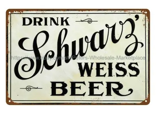 Restaurant Pub Schwarz Weiss Bier Metall Zinn Zeichen