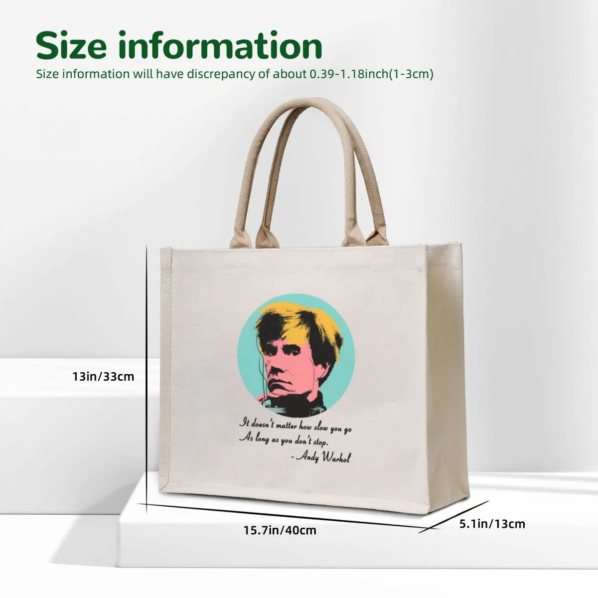 Andy Warhol quote Tote Bag large tote bag shopper bag women Gift