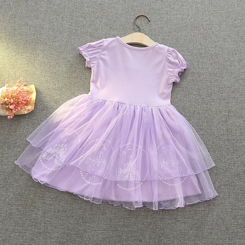 Neues Sommer-Mädchenkleid mit Kurzen Puffärmeln, Kinder-Geburtstagskleid, Halloween-Aufführungskostüm, Tüll-Partykleid H3307 – Detail 13