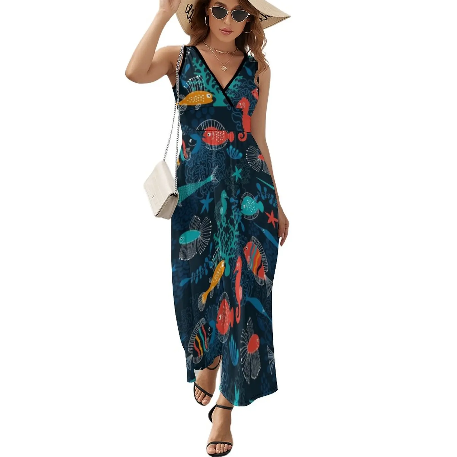 

Tropical Fish Under the Sea Sleeveless Dress luxury woman evening dress Bride dresses summer women's dress 2024