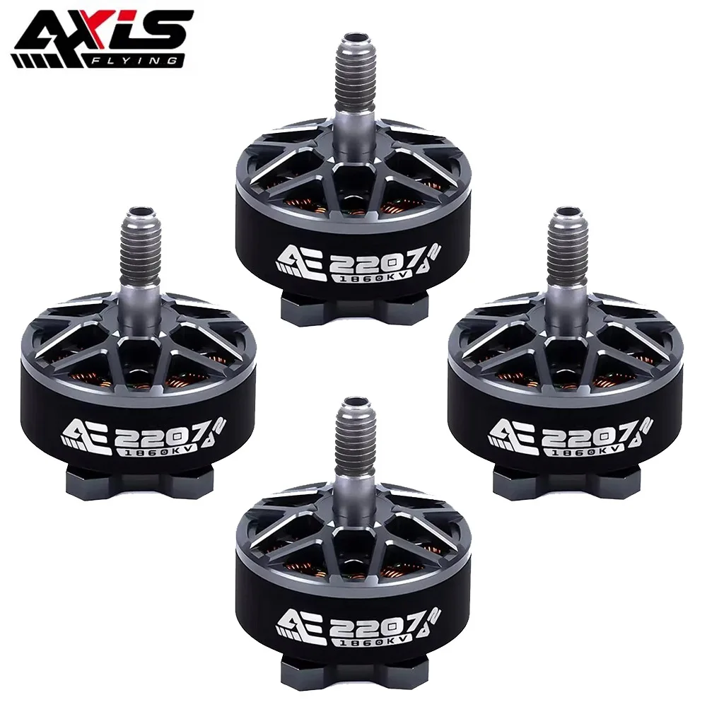 4 Stück Axis flying ae2207 v2 1860kv 1960kv 4 ~ 6s Lipo bürstenloser Motor 5mm für RC fpv 5/6inch Freestyle Racing Drohne Quadcopter