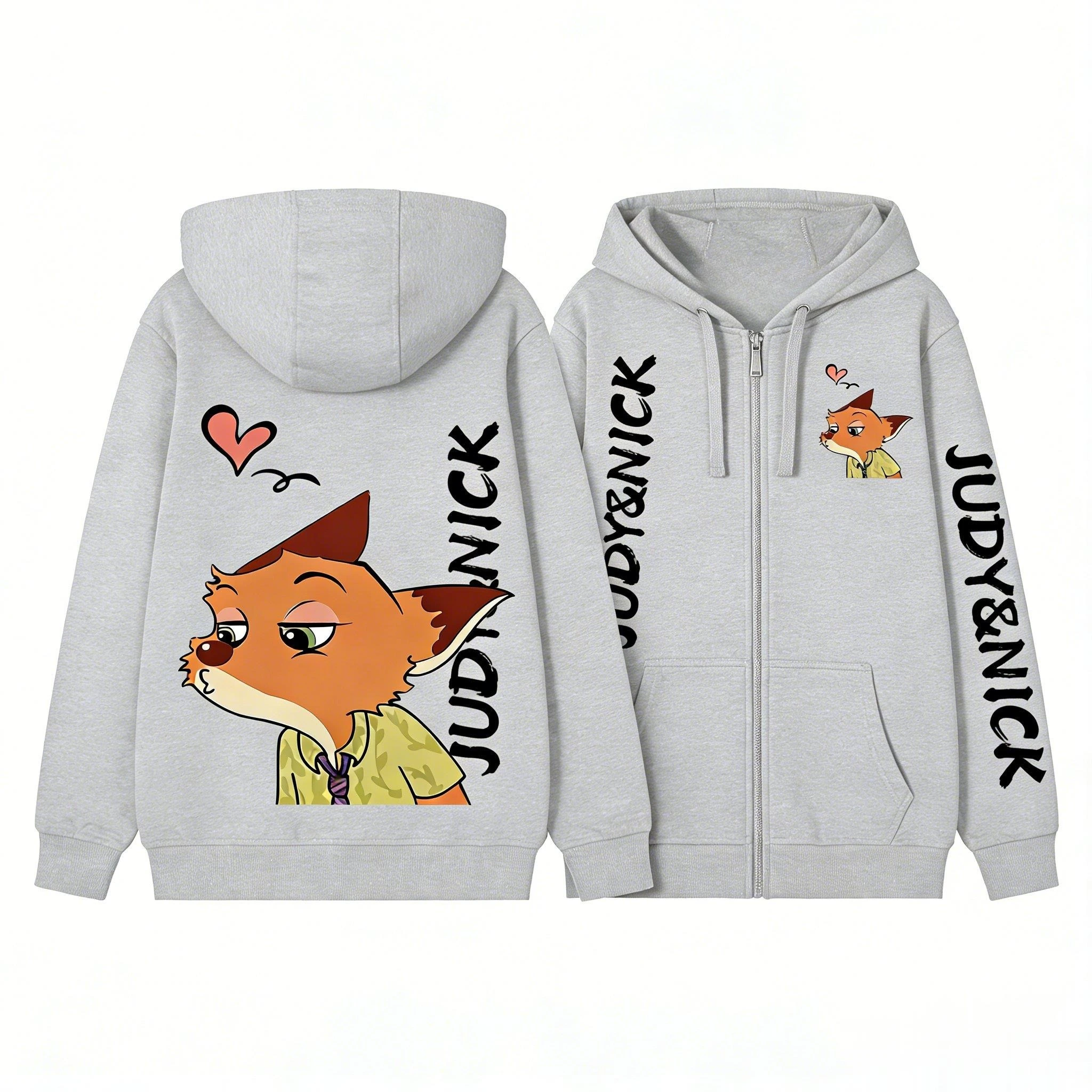 ズートピアジュディニック漫画パーカー男性女性ジップアップスウェットシャツプリントカジュアルストリートウェア 2026 秋冬アニメコスプレジャケット