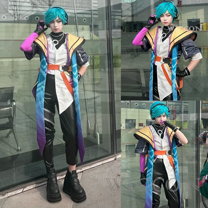 Aphelios Gioco Cosplay LOL Heartsteel Aphelios Costume Cosplay Parrucca Uniforme Abiti Aphelios Vestito LOL Costume di Halloween per Gli Uomini