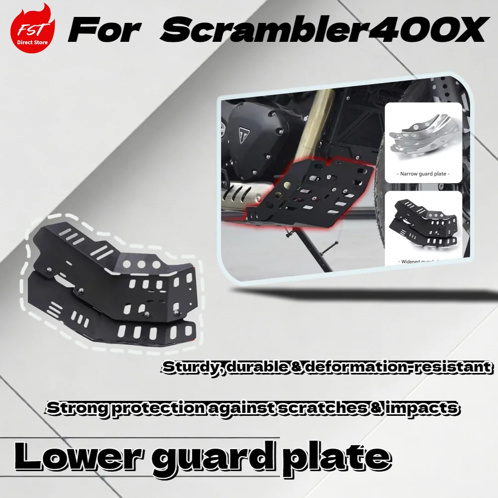 

For Scrambler 400X Perfect Fit Engine Guard, Retro Metal Lower Skid Plate & Chassis Decorative Modified Accessories