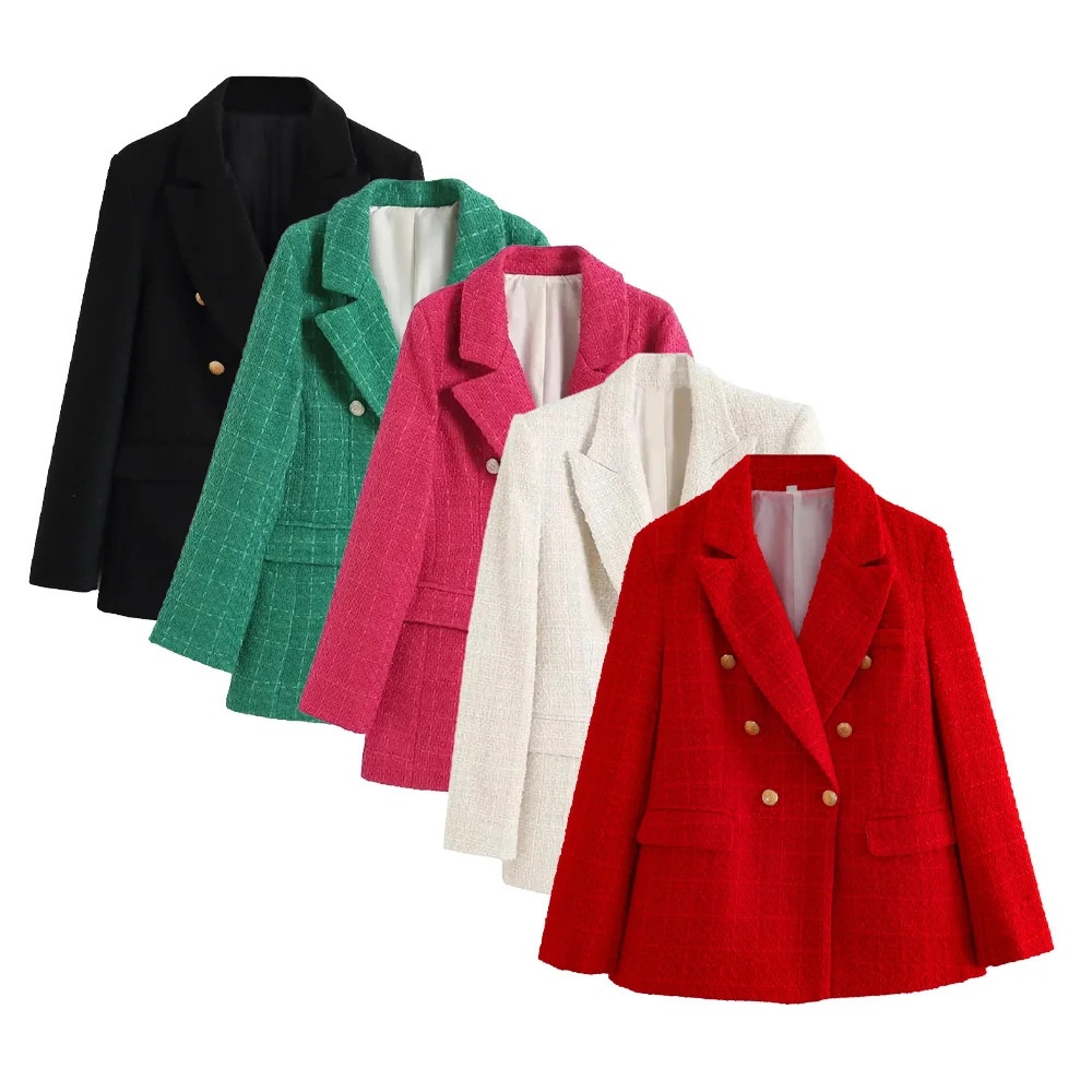 

UNIZERA autumn and winter new product fashionable casual simple versatile texture suit double breasted suit jacket