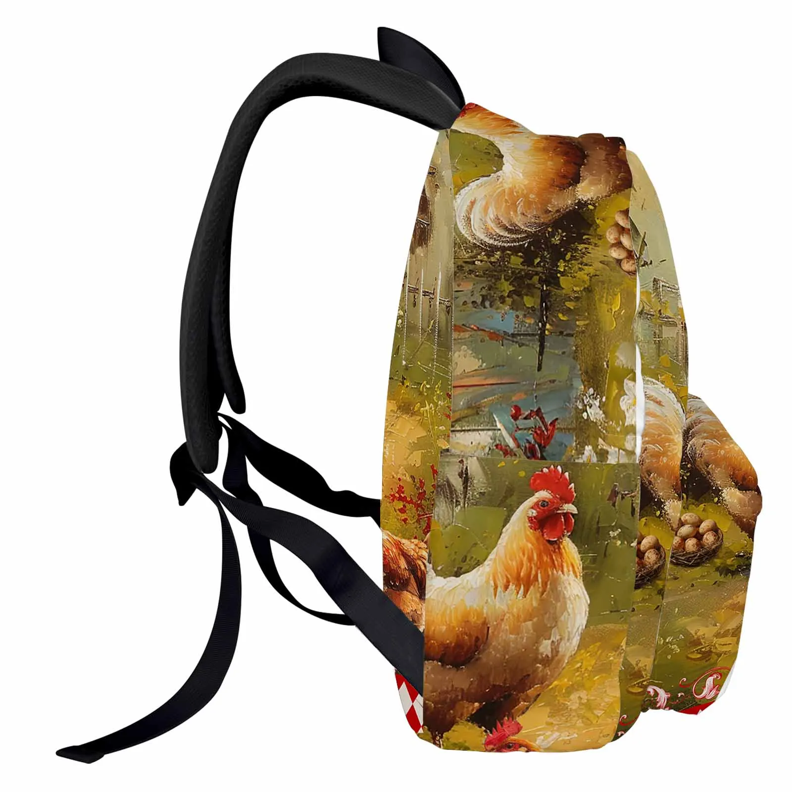 Retro Country Farm Hen Backpack School Bags for Teenagers Students Laptop Bag Women's Casual Travel Backpack