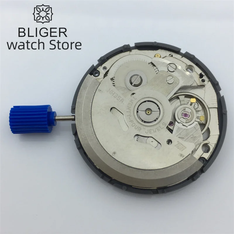 BLIGER 6 O'clock Date Position Japan NH35A Watch Movement High Accuracy Mechanical Automatic Black Blue Green White Datewheel