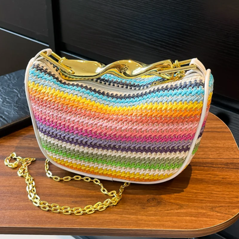 Gold Handle Brand Handwoven Ha - Women Bags High End Brands ulasan dan harga